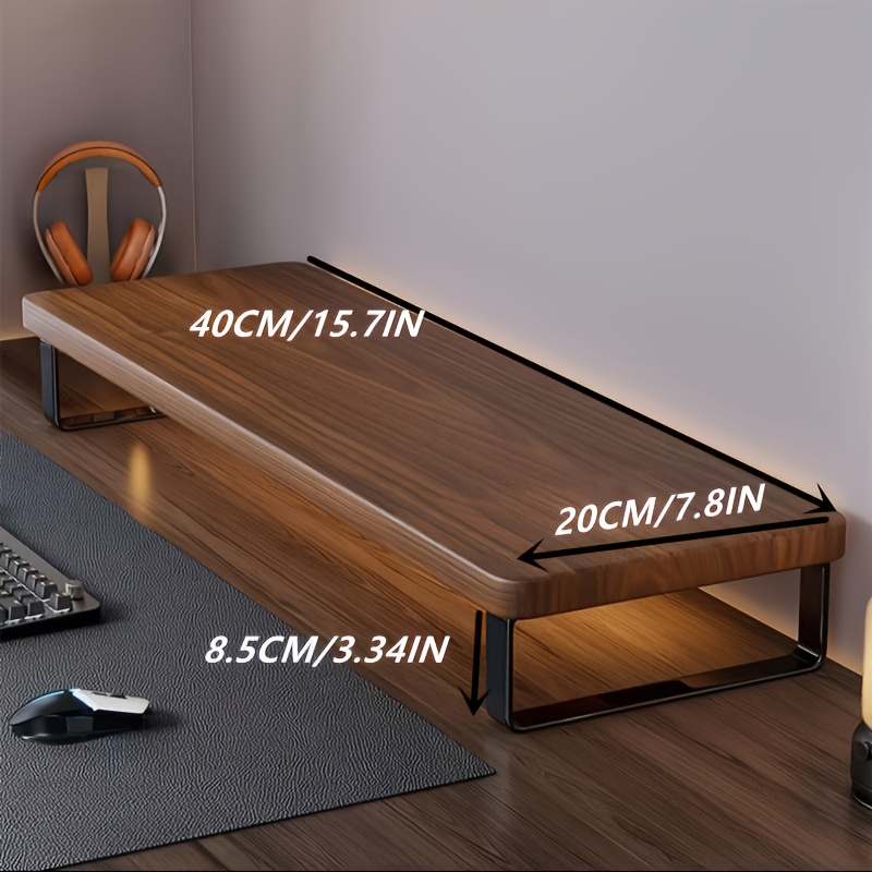 TEMU 1pc Monitor Riser Stand For Laptop & Desktop-space-saving Elevated Platform Posture & Neck -ideal For Home Office & Small Desks-modern With