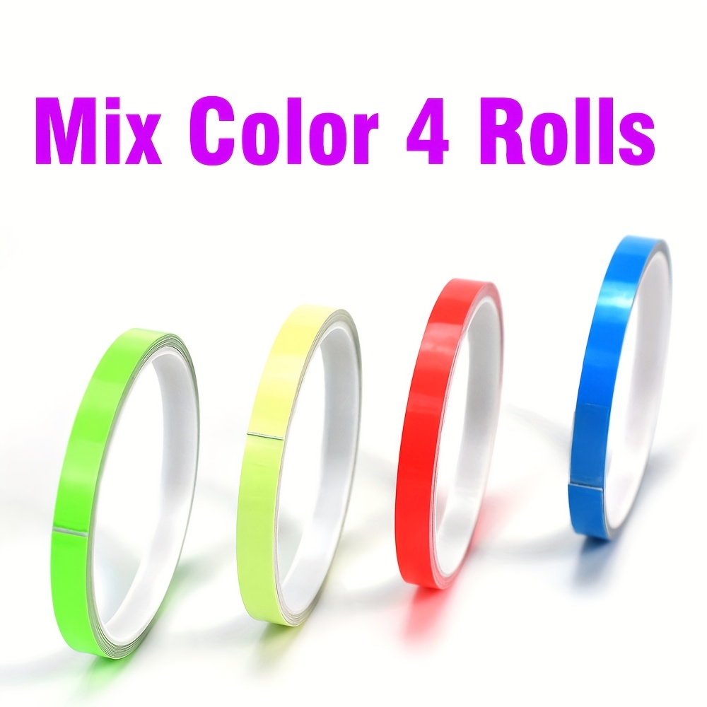TEMU 4rolls 0.39inchx9.84feet Self Adhesive Luminous Tape Glow In The Dark Stickers Stage Decorative Fluorescent Tape Warning Stickers Fishing Rod