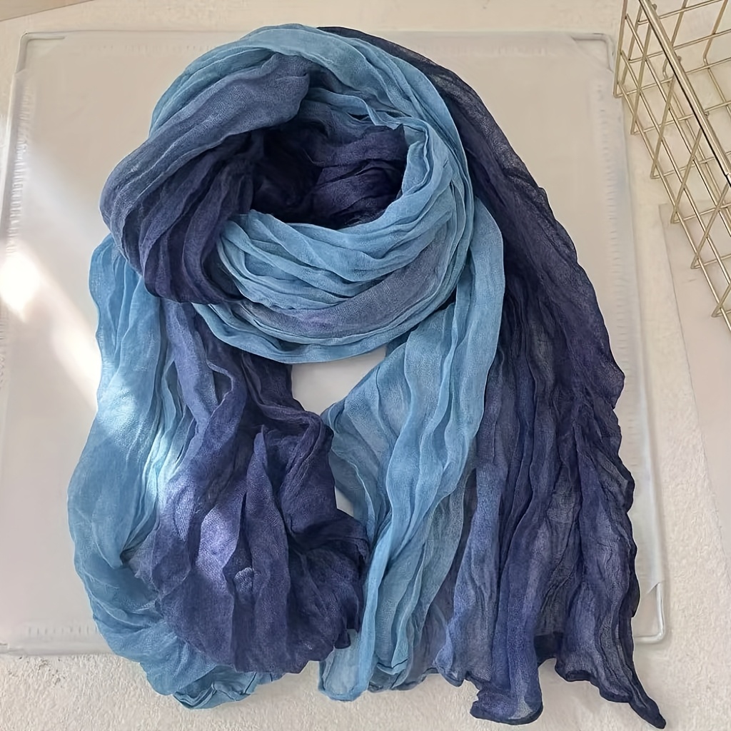 Image of Elegant And Black Gradient Scarf-multifunctional Folding Design, Suitable For Beach, Holiday And Casual Clothing,, 60g/m2, Beach Accessories | Fashion Scarf | Smooth Texture