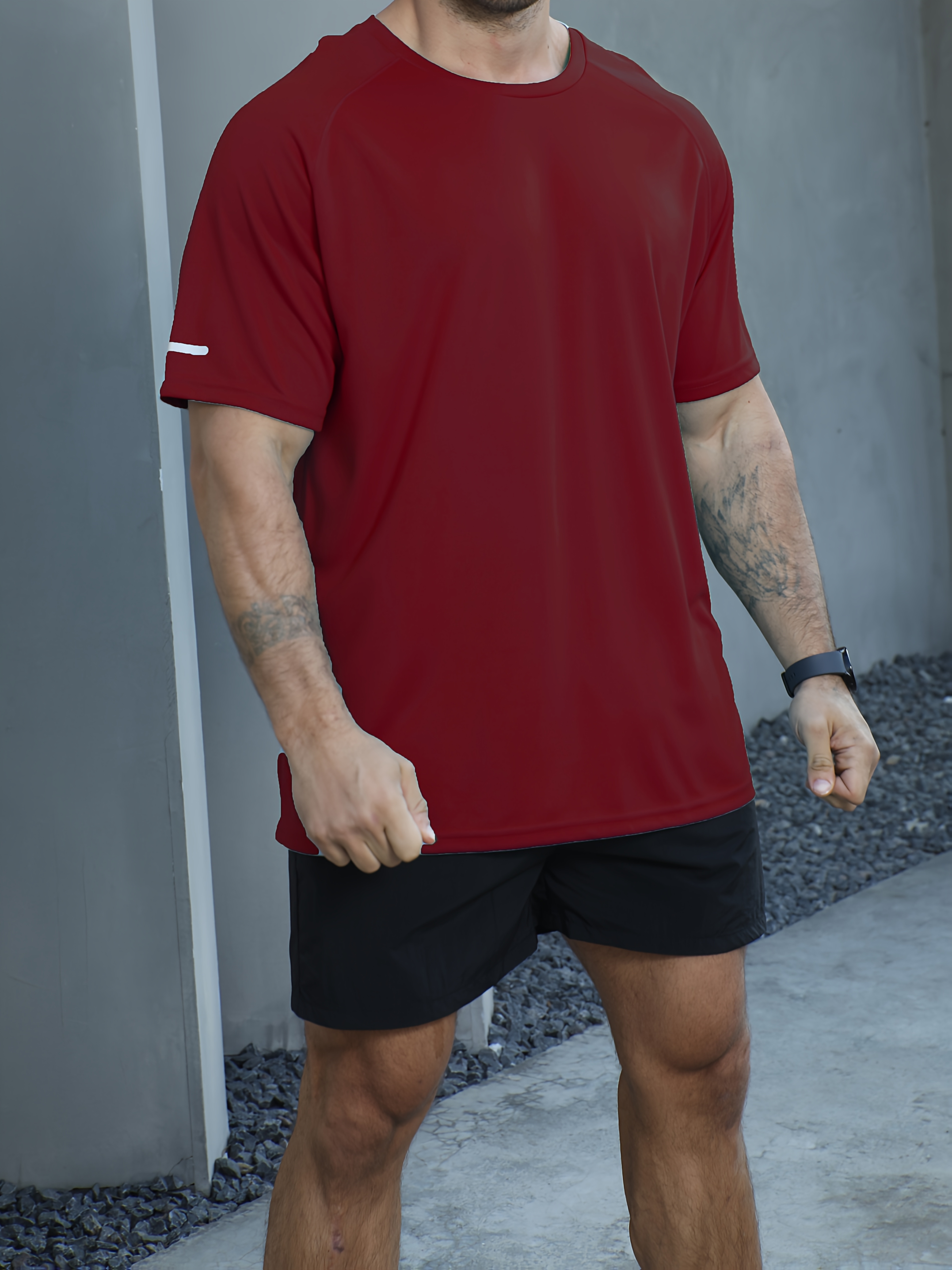 One Piece Plus Size Men's SOLID Short Sleeve Sports T-Shirt, Casual Fashion Tee with 3-Position Print 520, PLUS SIZE