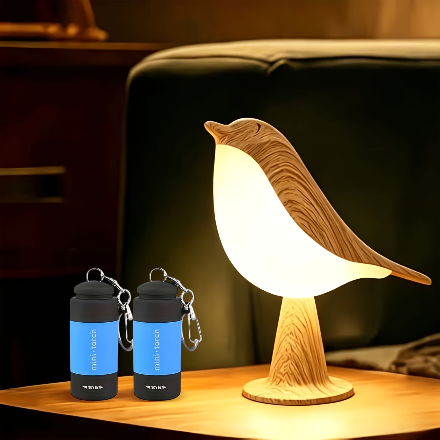 TEMU Ensemble de 2 lampes de poche améliorées à clé, multicolores en option, mini lampes de poche portables, rechargeables par USB, compacte et