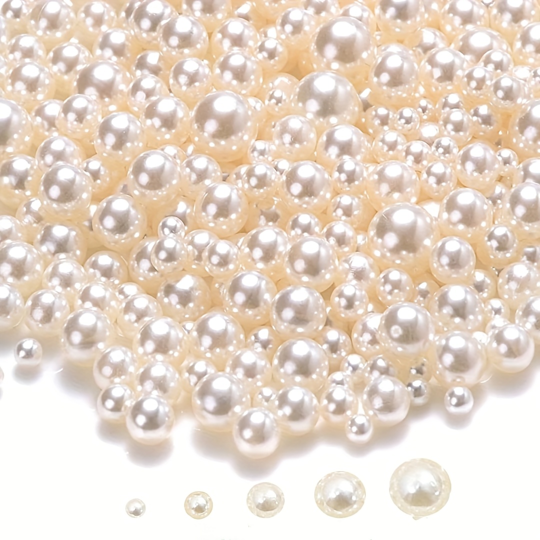 TEMU 4100pcs Beads For Crafting, Assorted Sizes No Hole, Plastic Pearls For Vase Filler, Home Decor, Wedding, Birthday, Diy Art, Motherâs Day Party