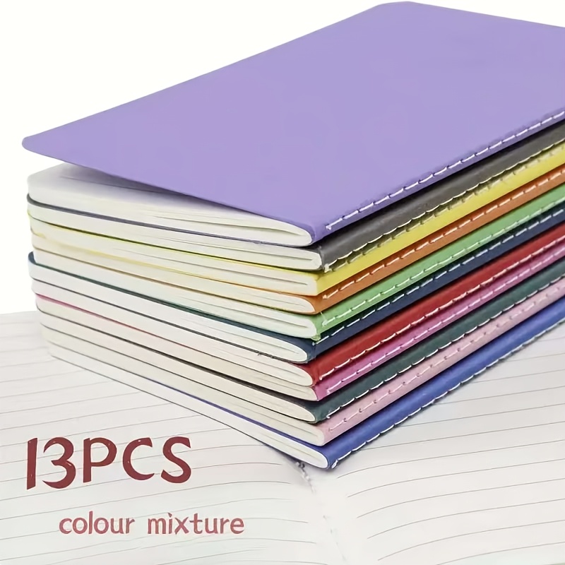 TEMU Ensemble de 13 carnets portables de couleurs aléatoires, carnets de poche, notes , carnets à couverture colorée, petits carnets. Convient aux ,