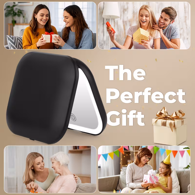 reis make-up spiegel met licht, 30x/1x oplaadbare draagbare kaptafel spiegel, 3- infinitief verstelbare touch desktop spiegel, compacte en mini opbergruimte, essentieel voor mode, beste cadeau 9