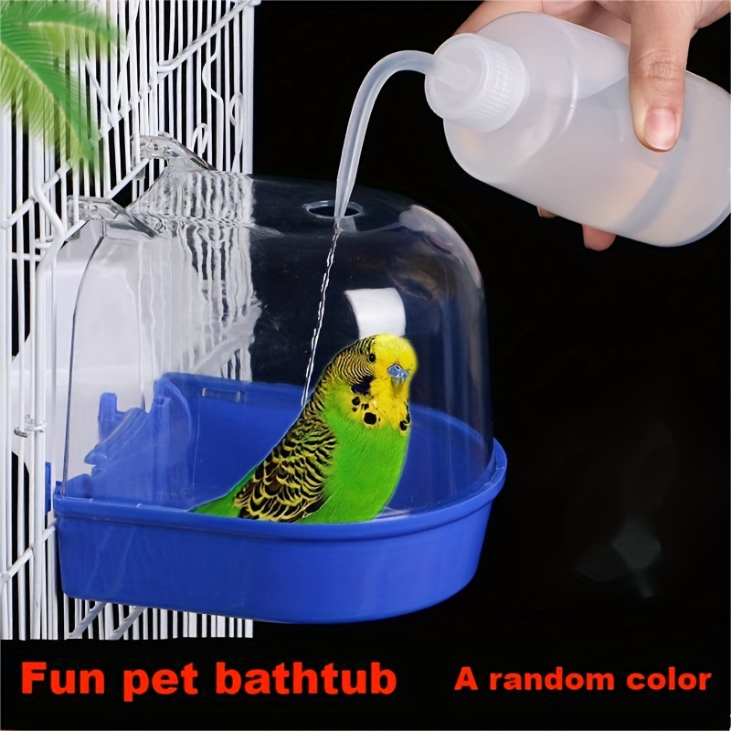 

1pc Assorted Color Bird Bathing Tub For Cage, Parrot Bath Box Anti Splash Bird Shower Basin Perfect For Cockatiels, Conures, And Parakeets