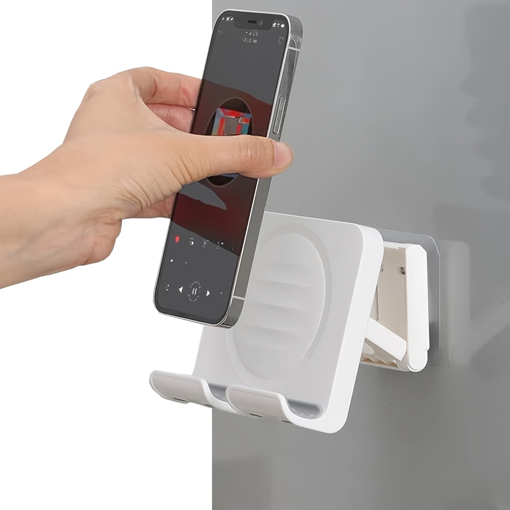 TEMU 2-in-1 Upgraded Shower Phone Holder Tablet Wall Mount Phone Holder Removable, Self-adhesive Mobile Cell Phone Tablet Holder For Bed Bathroom