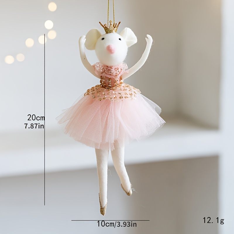 1 Pink Tulle Skirt With Mouse Pendant, Creative New Year Christmas Mouse Decoration
