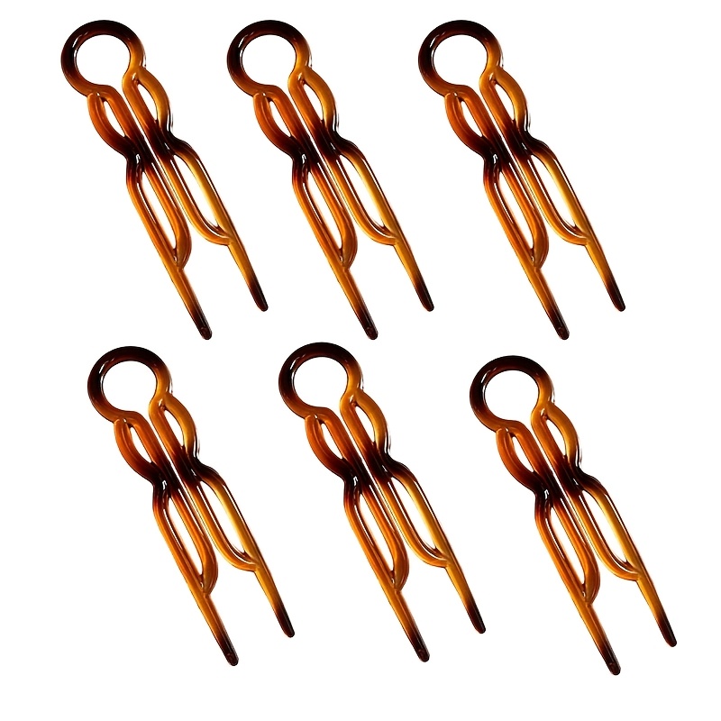 E-shop 6er-Set Vintage minimalistische matte Haarklammern – Lochhaarspangen-Set für Damen mit lockigem/glattem/gewelltem Haar, rutschfeste ovale (oder
