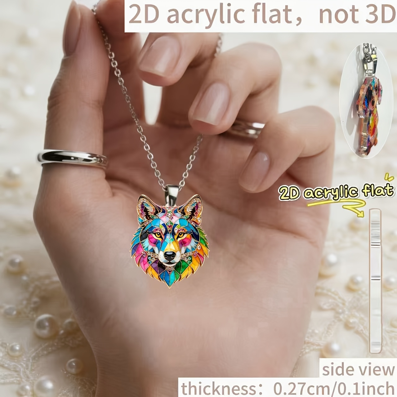Women's Fashionable Wolf Pattern Acrylic Necklace