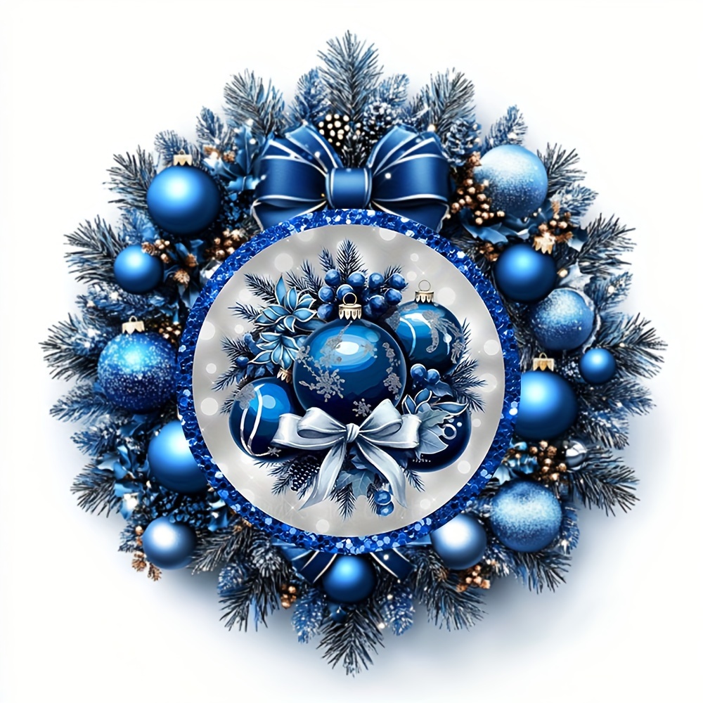 

Christmas Wreath - 8"x8" Wooden Decor For , , & -