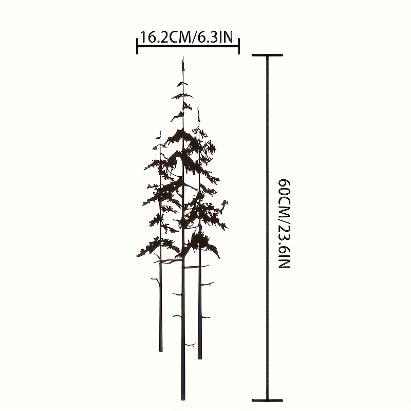 Pine Tree Series Metal Wall Art Outdoor Hanging Home Decor Forest Wall Art Farmhouse Decor Fireplace