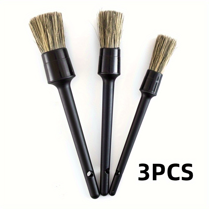 TEMU Juego de 3 Cepillos para Detallado del Auto - Kit con Duradera, Limpieza Exterior y Neumáticos en Resina ABS . Vehicular Multiuso Diseño