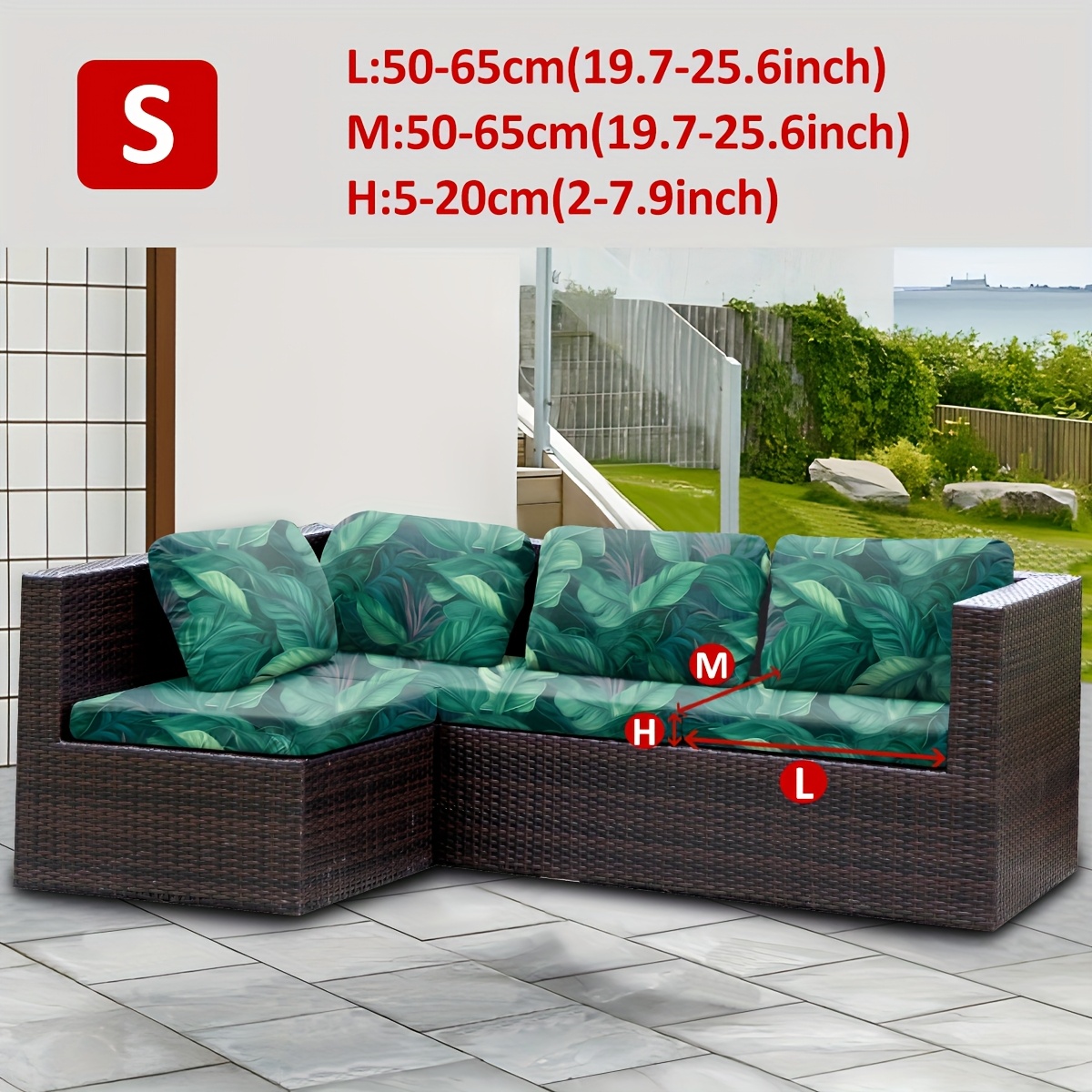 Image of A Single Piece Of Outdoor Printed Green Leaf Suitable For Indoor And Outdoor Sofa Cushion Covers, Protecting Sofa Furniture And Home Decor ( 145gsm)