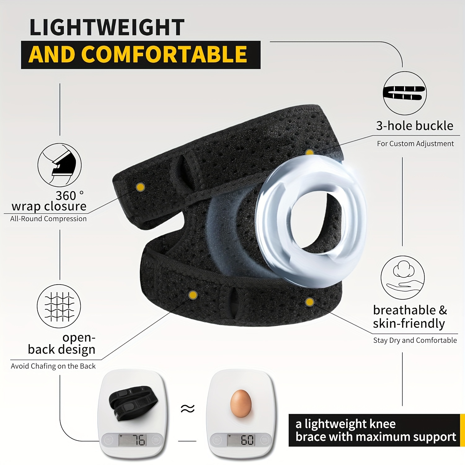 1pc silicone patella knee brace for sports and fitness patella strap band sleeve knee brace essential workout knee strap knee pad for women and men knee strap brace for tennis and volleyball training