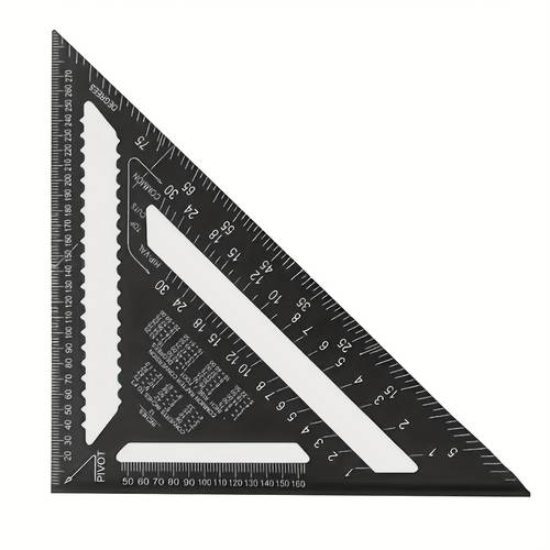 carpenters square a 12 inch red triangular ruler with serrated edges suitable for precise measurements home and design projects a versatile woodworking tool