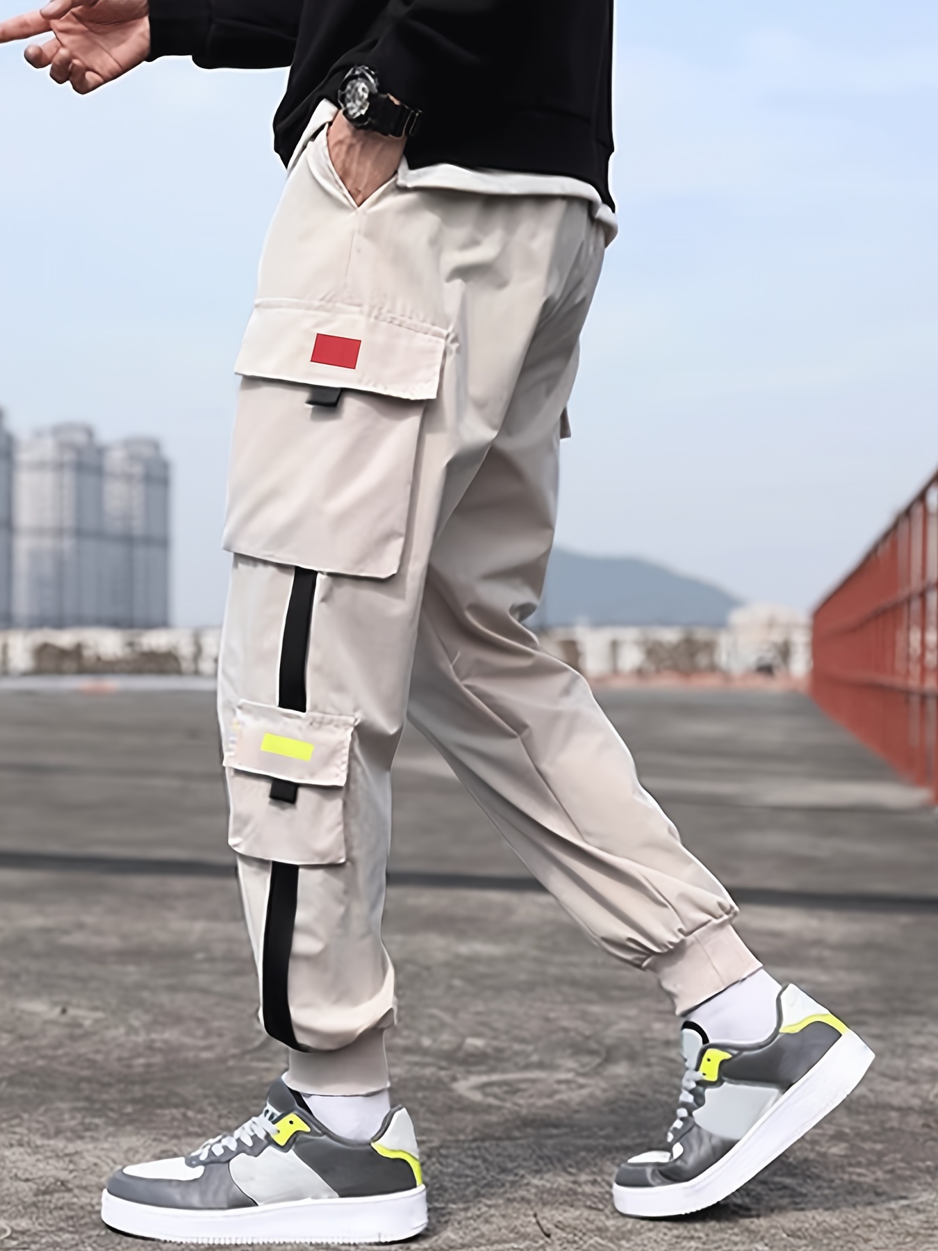 Mens Trousers Branded Casual Pants LOW BRAND Khaki Men's Casual