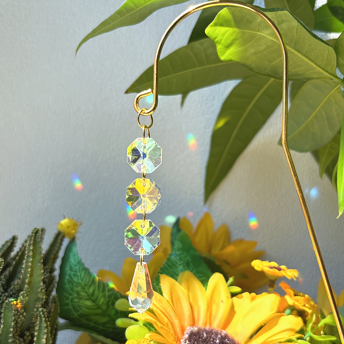 E-shop Bonsai-Ornament aus Kristallglas als Sonnenfänger, dekorativer Pflanzenstecker, Pflanzengeschenk, Zimmerpflanzendekor, Gartenpflanztopf-Ornament