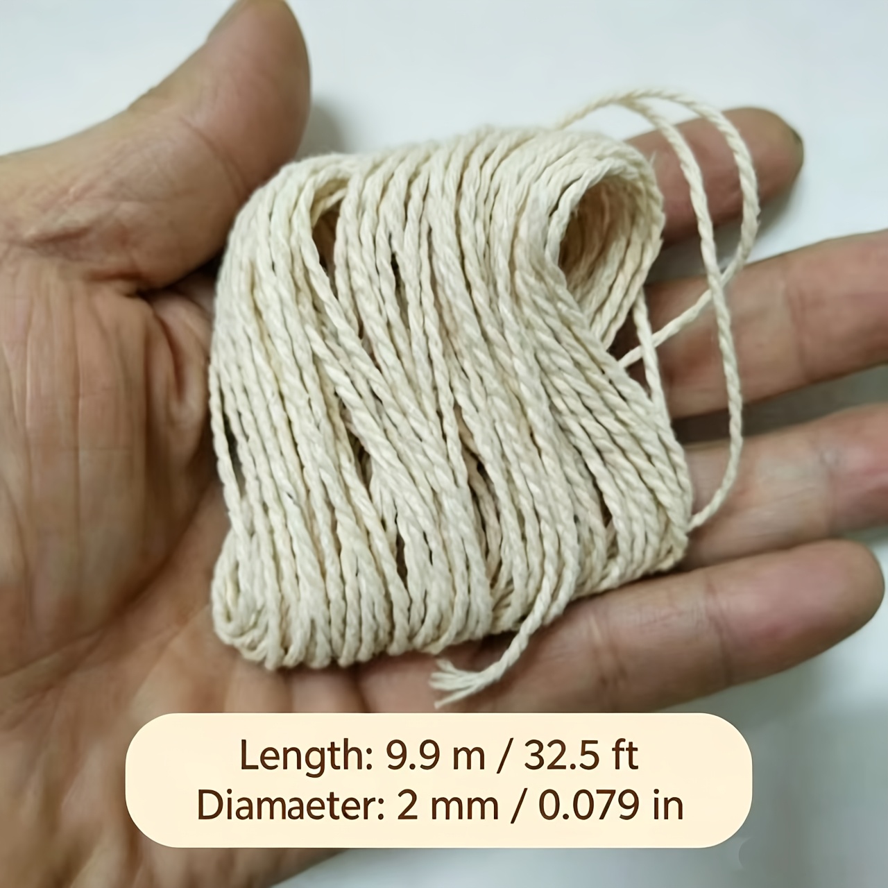 TEMU Corde de 100% de 2 mm d'épaisseur et 9,9 long, pour cadeau, Noël, Halloween, Thanksgiving, artisanale, pour lier des bouquets