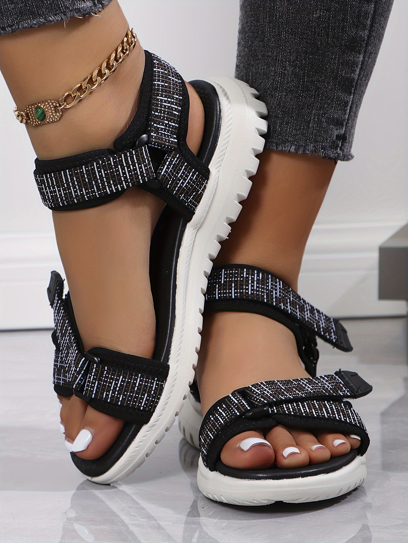 womens summer sports sandals comfortable soft sole with adjustable   walking shoes lightweight platform casual footwear Product details 6
