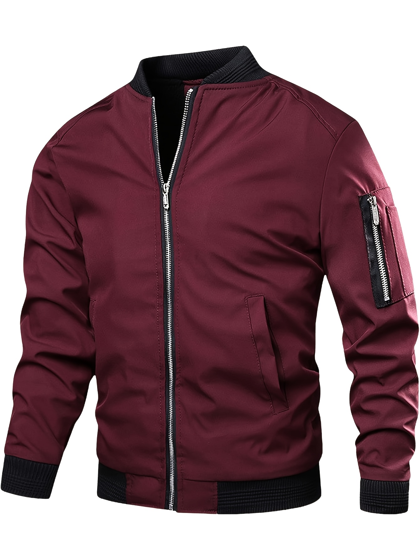 mens   fit lightweight softshell jacket polyester zip up round neck with pockets for  