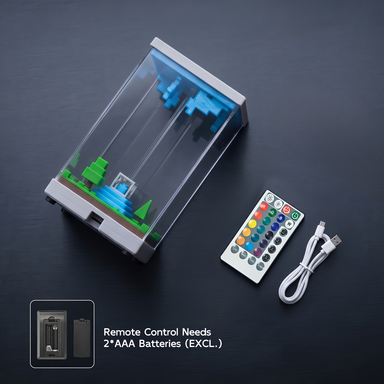 TEMU Lampe Lanterne Pixel RGBW Intelligente, Multifonctionnelle avec 16 Couleurs, 4 Modes, Minuteur et Télécommande. Idéale pour Chambre, Salon,
