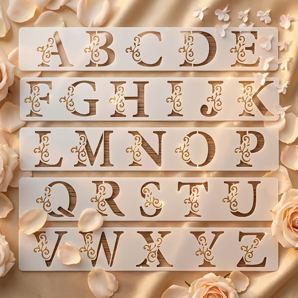 5pcs Large Capital Letter Stencil Templates for Crafting