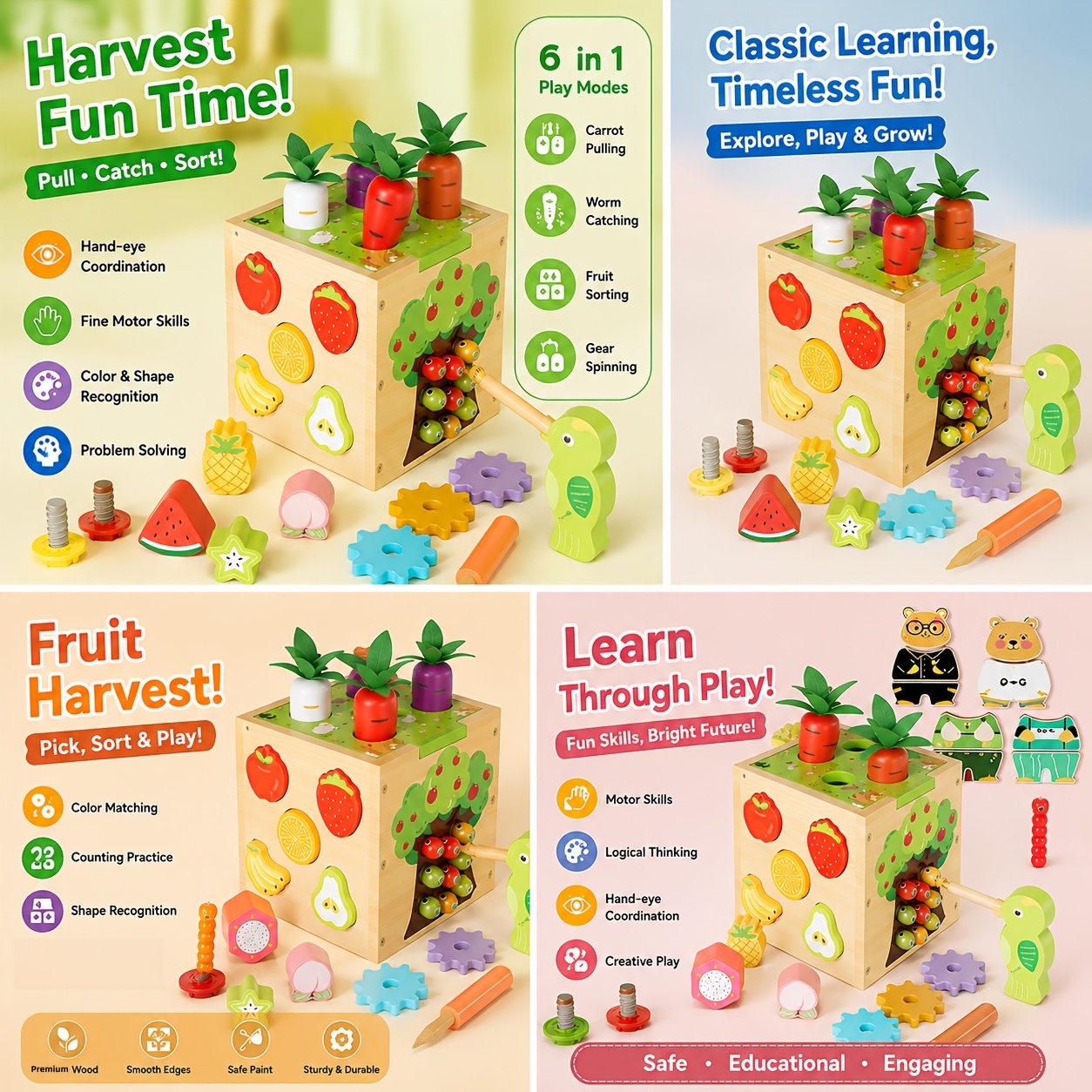 STEM Multi-Functional Wooden Brain Toy Gift Box