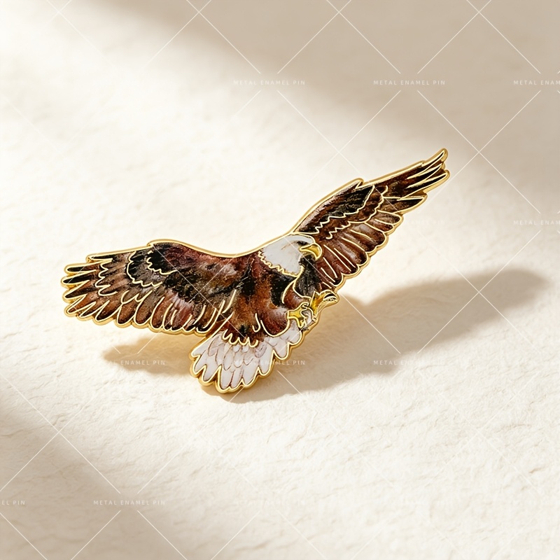 1pc White-headed Eagle Enamel Badge, Retro Wild Bird Brooch, Suitable For Denim Jackets And Backpacks, Is Gift For