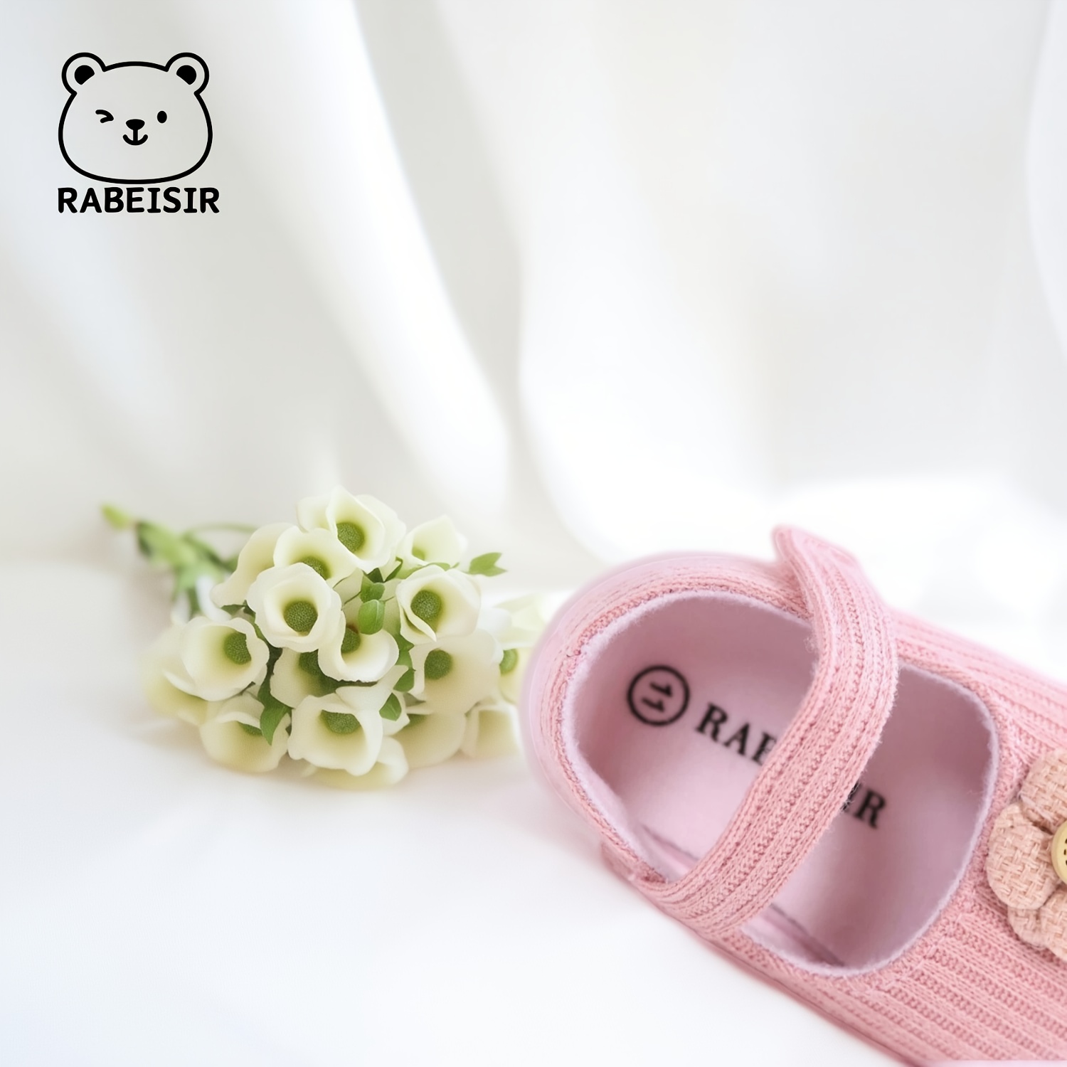 Trendy Cute Flower Mary Jane Shoes For Baby Girls, Comfortable Lightweight Non Slip Walking Shoes For Indoor Outdoor Party, Spring And Autumn