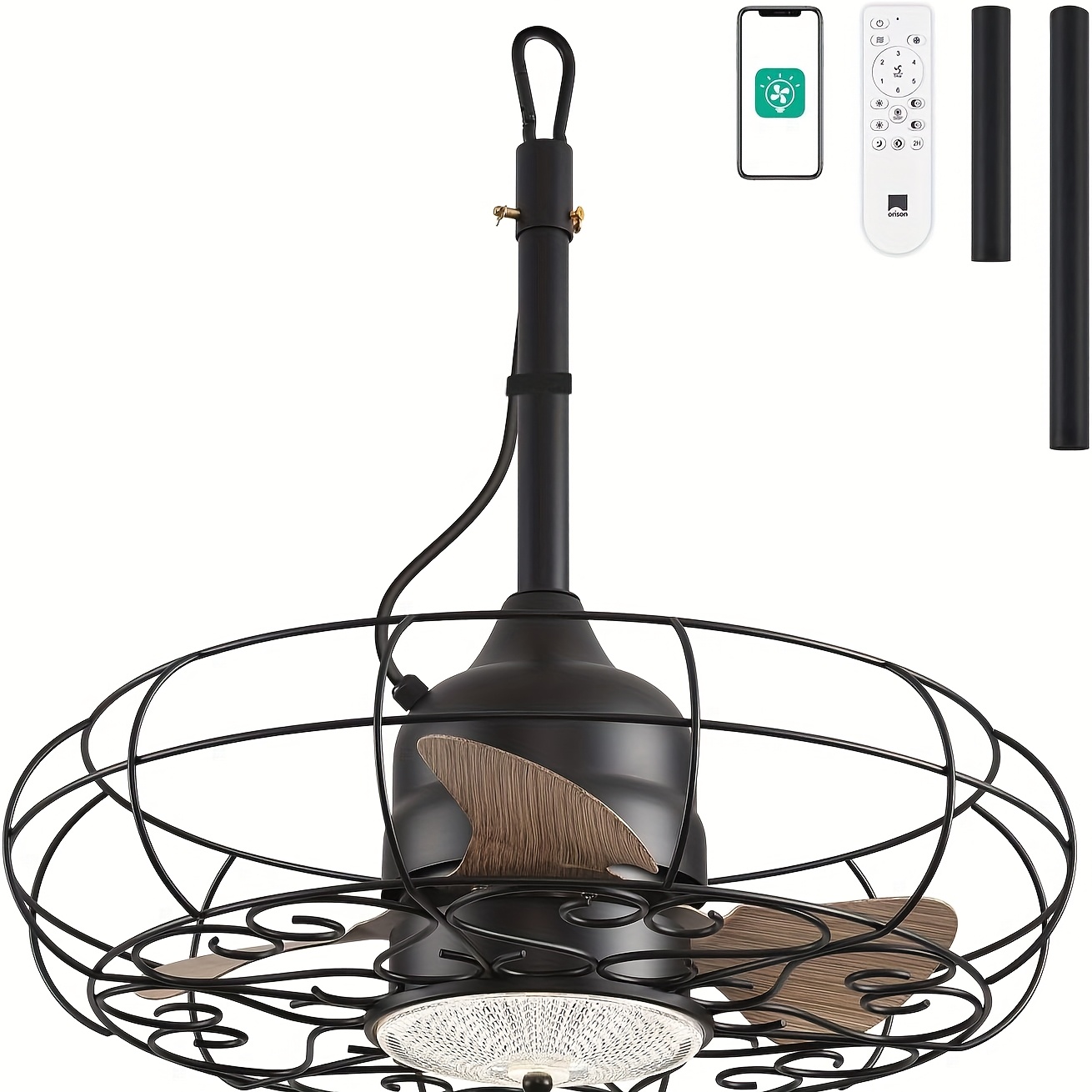 Patio Ventilateur de plafond avec Télécommande Monza Noir