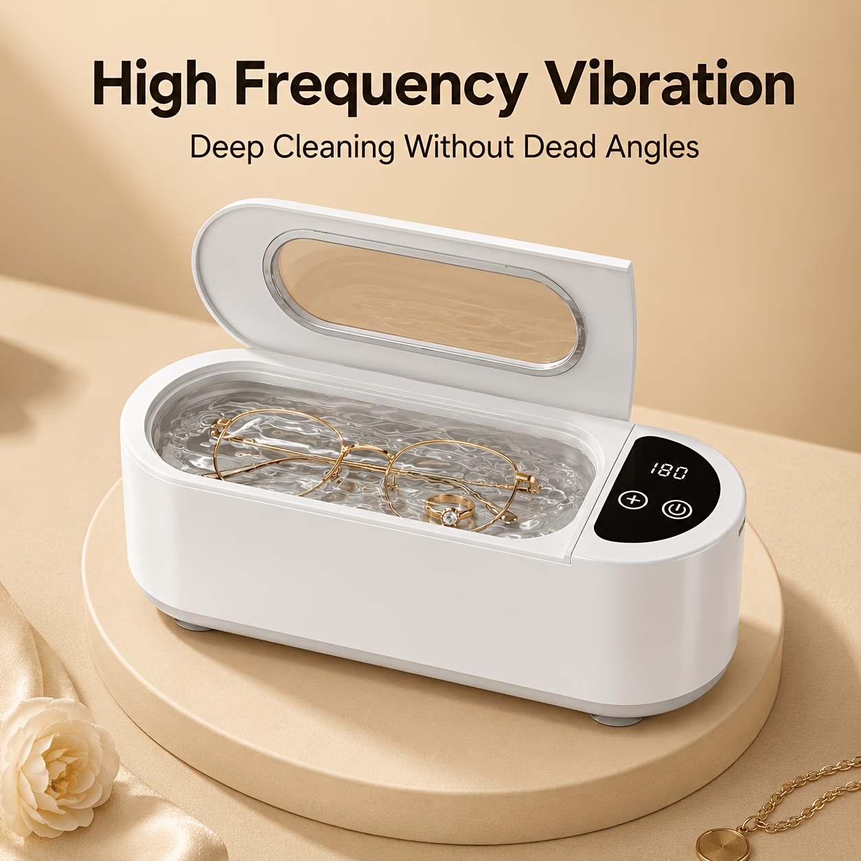 TEMU 1pc Portable Household Cleaning Device, Cleaning Liquid Cleaner, Jewelry Cleaning Machine, Suitable For Rings, Glasses, Makeup Brushes.