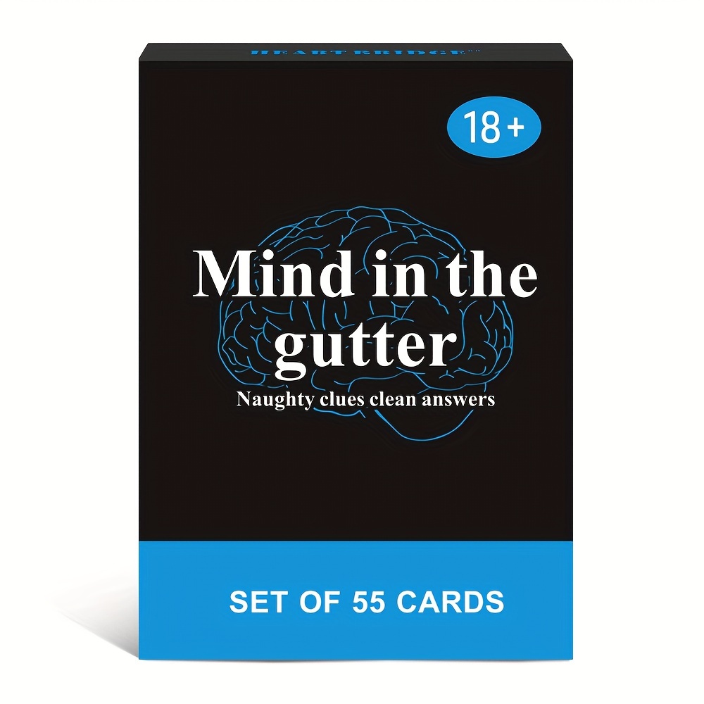 SMILE TALK Mind in the Gutter Card Game, 55 Cards, Adult Party Game, Naughty Clues with Clean Answers, Tabletop Entertainment, Perfect for Halloween/Christmas Gifts, Ideal for Date Night | Card Game Accessories