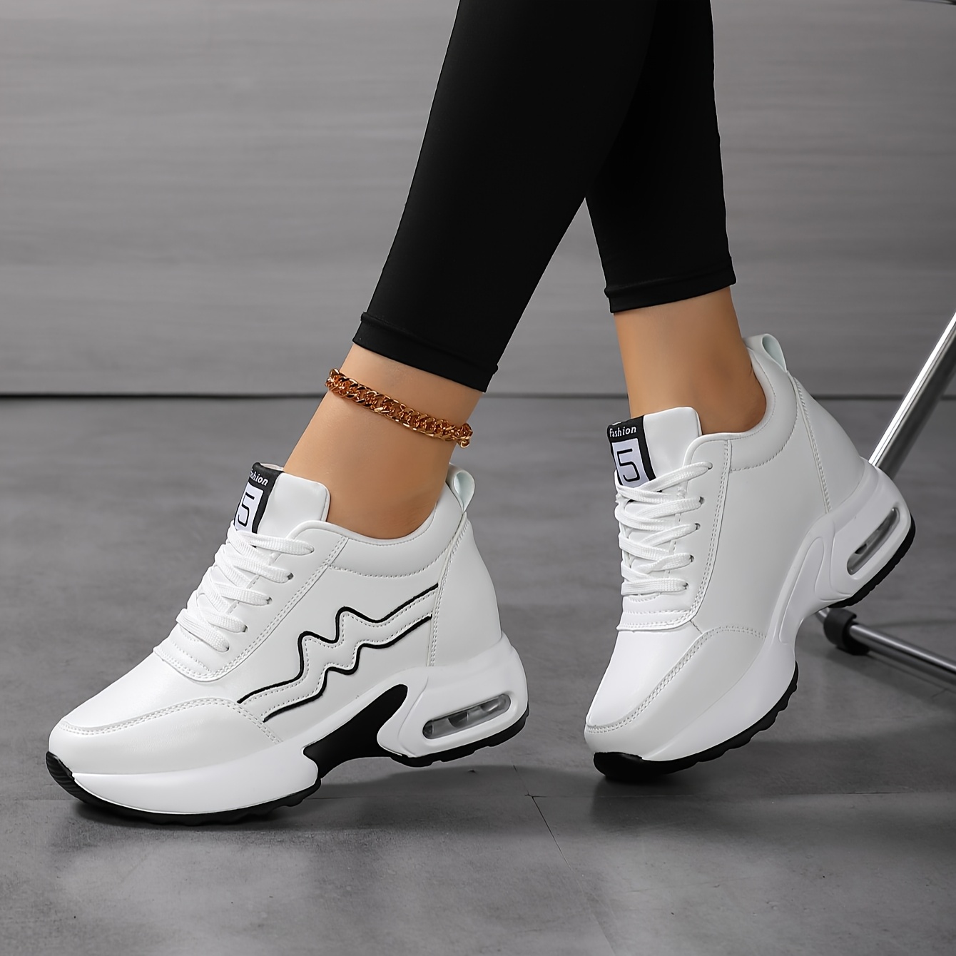 Scarpe Da Donna Scarpe Da Ginnastica Casual Con Plateau Con Zeppa Autunnale Scarpe Sportive Comode E Traspiranti Con Tacco Alto Alla Moda - Foto 7