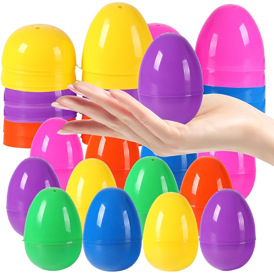 

18pcs Large Plastic - 3.15" Fillable & Reusable, Easter Hunts & Decorations - In Orange, Purple, Red, Green, Blue, Yellow