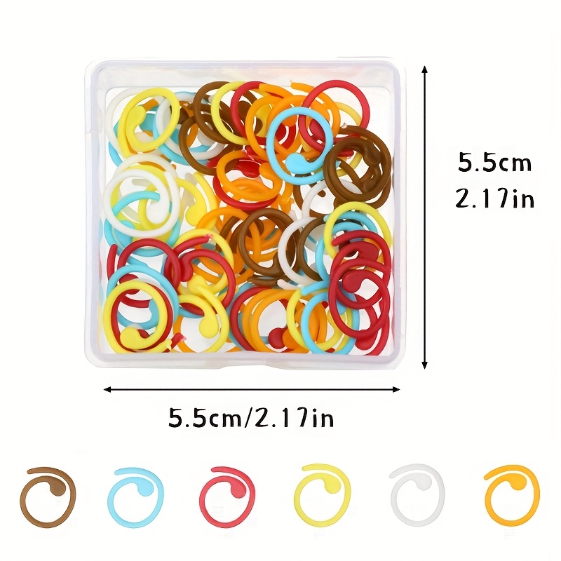 TEMU 60 Etiquetas en para agujas de crochet, anillos de etiquetas para agujas de crochet para proyectos de manualidades de etiquetas de ropa de