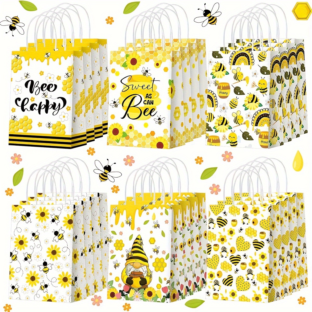 

12/24 Pcs Gift : Summer Bee Gift - Bee - Bee Bag For Supplies