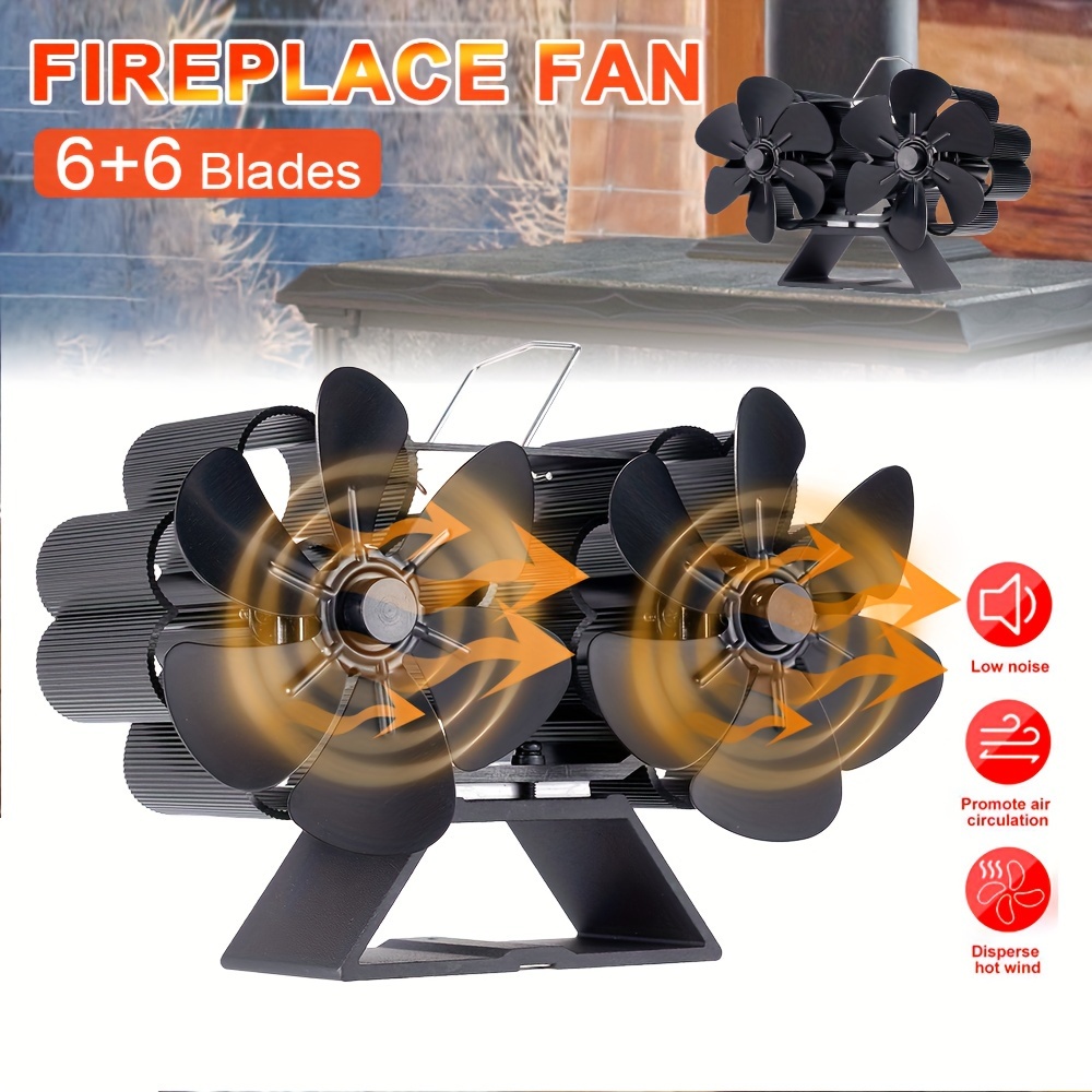 12 Blades Fireplaced Fan Non Electric Wood Stove Fan Non - Temu