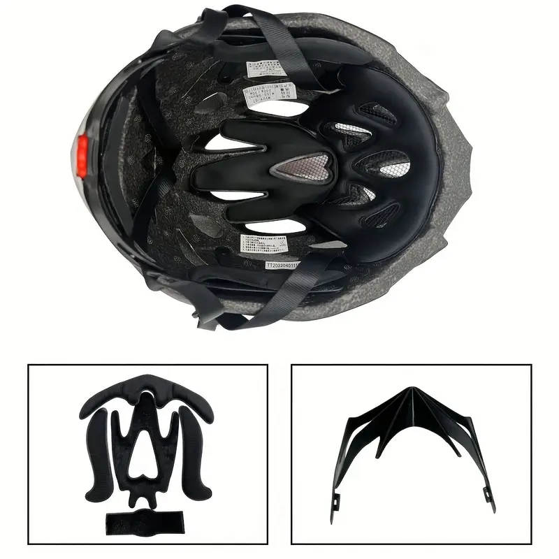 moon ultralight cycling helmet with removable visor black red adjustable multi use for road mountain biking unisex adult uncharged unisex cycling gear modern helmet design adjustable strap helmet details 7