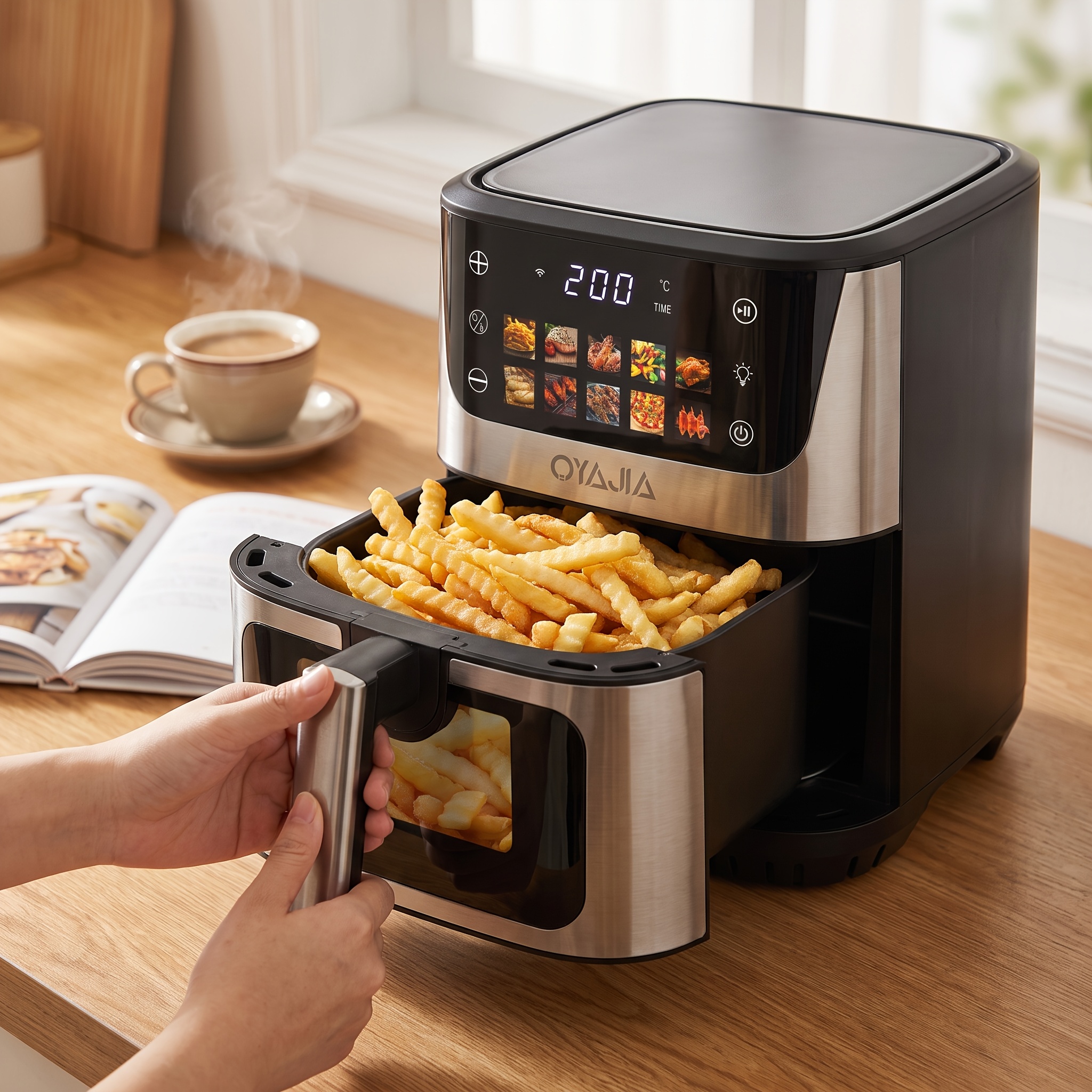 Image of 7.5l Air Fryer Oven, 10-in-1 Function, Including Grilling, Baking, Roasting, Dehydrating, And Air Frying, Accessories Are Dishwasher Safe
