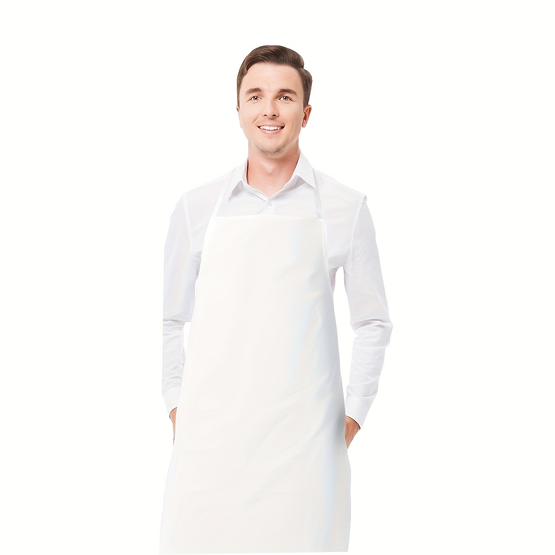TEMU 1/15/24pcs White And Black Aprons, Aprons, Chef, Waiter, Barbecue Hairdresser Aprons, Simple And Practical Home Aprons, No Pockets, Elevated