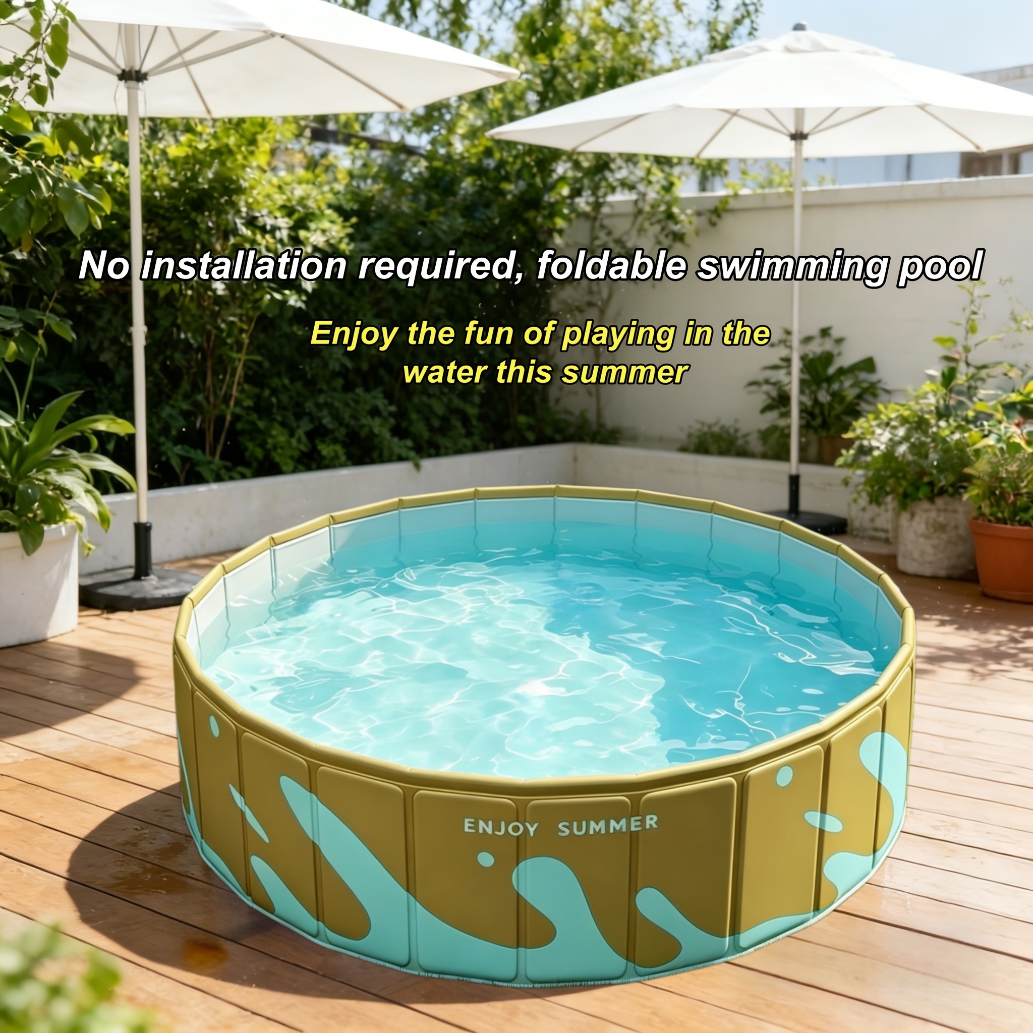 No-Installation Foldable Round Swimming Pool for Outdoor Use