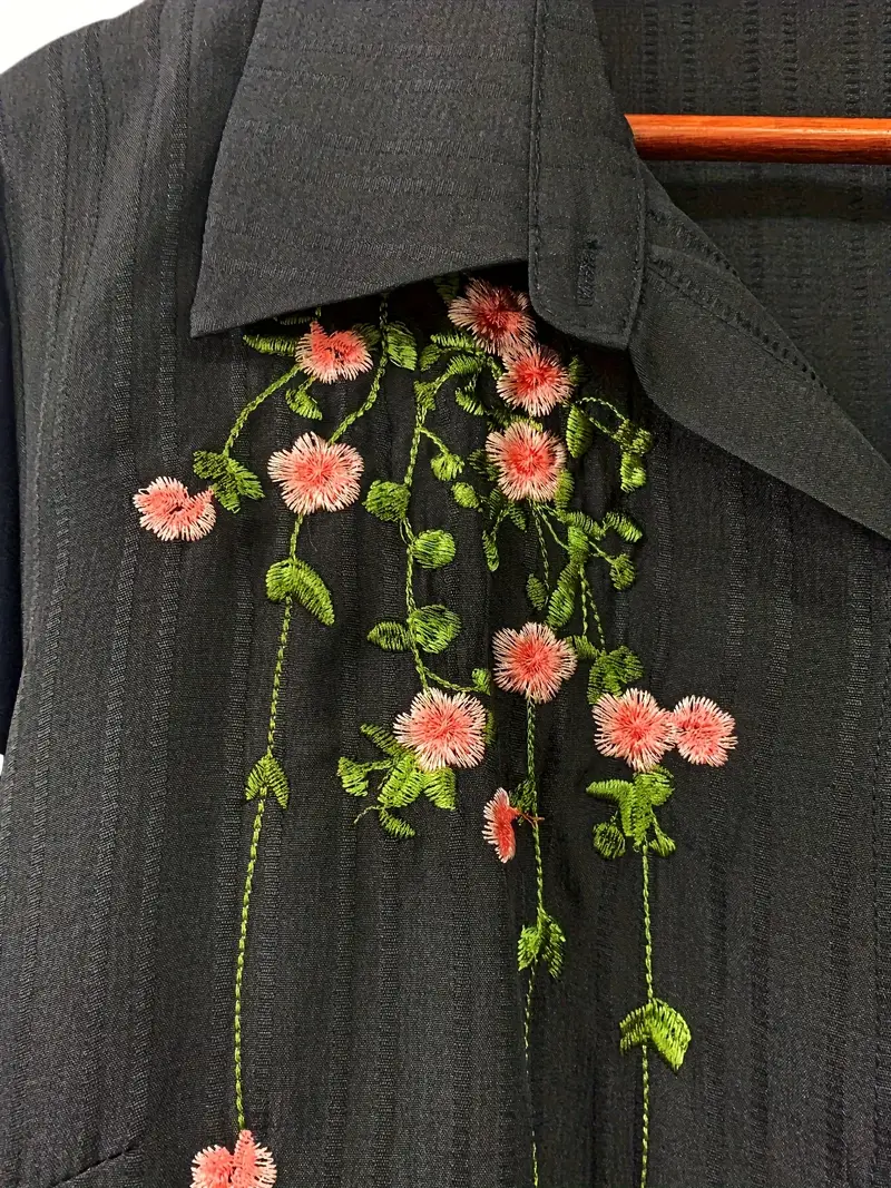 womens new embroidered shirt dress floral embroidery turn - Temu womens new embroidered shirt dress floral embroidery turn - Temu