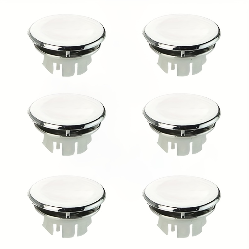 Image of 6pcs Ring Sink Overflow Cover For Kitchen Bathroom Round Drain Cap Basin Accessory