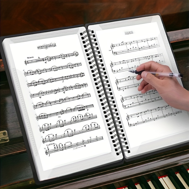   for sheet music   5 x 11 in sheet music holder 30 sleeves 60 pages spiral sheet music binder organizer sheet music storage 0