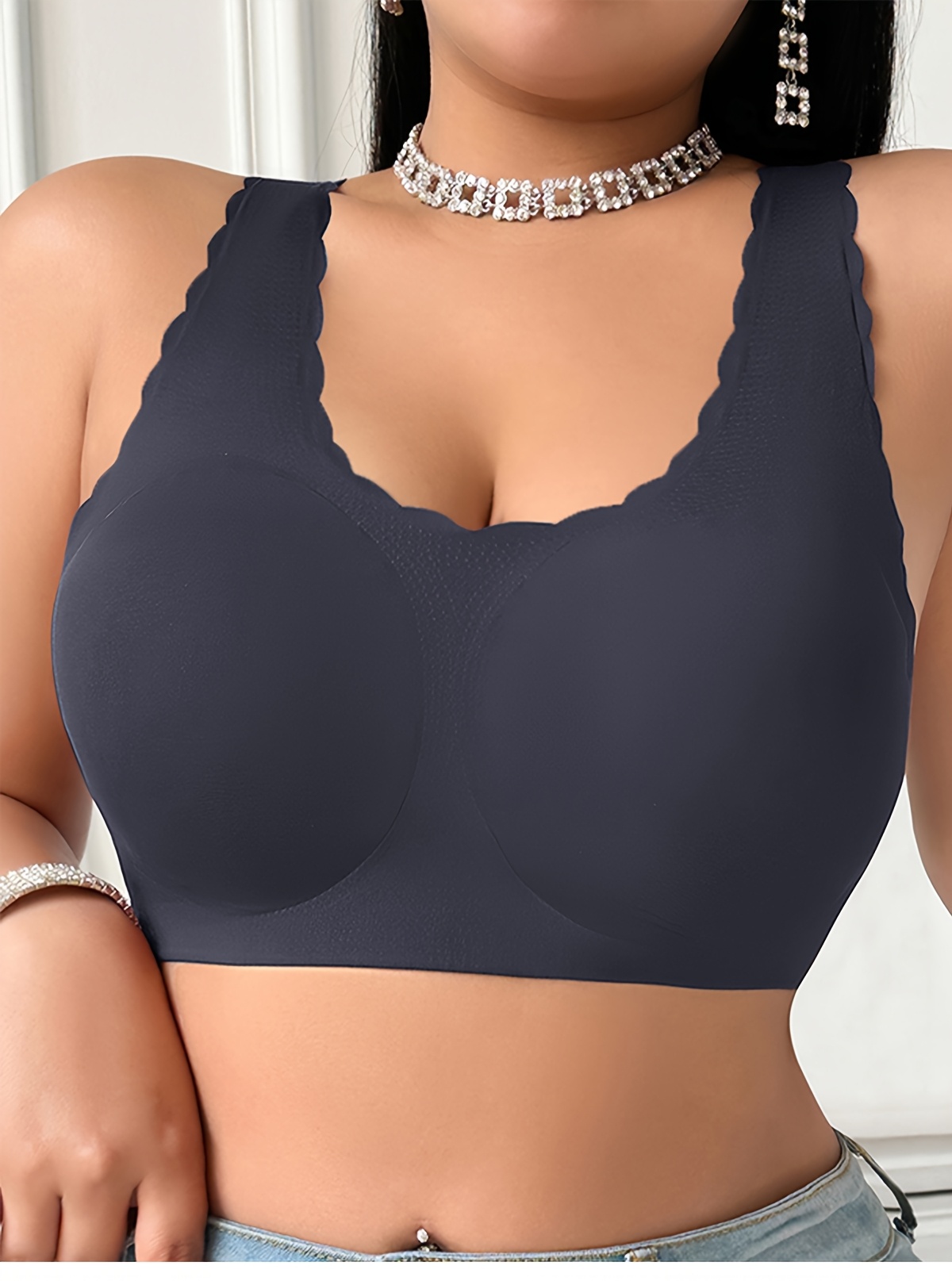 Plus size traceless push up and anti-sagging wireless bra anti-slip bra women breast holding comfortable breathable top Truss chest pad beauty back Vest Women