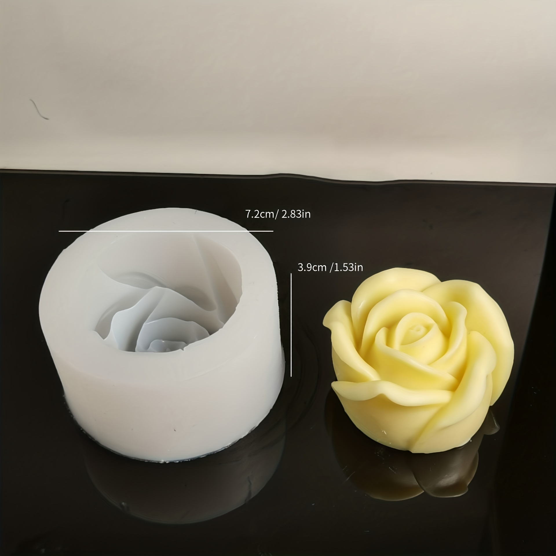 Rose-shaped Silicone Mold For Candles, Aromatherapy Gypsum, Car Decor, Cake Baking & Handmade Soaps - Oval Tool