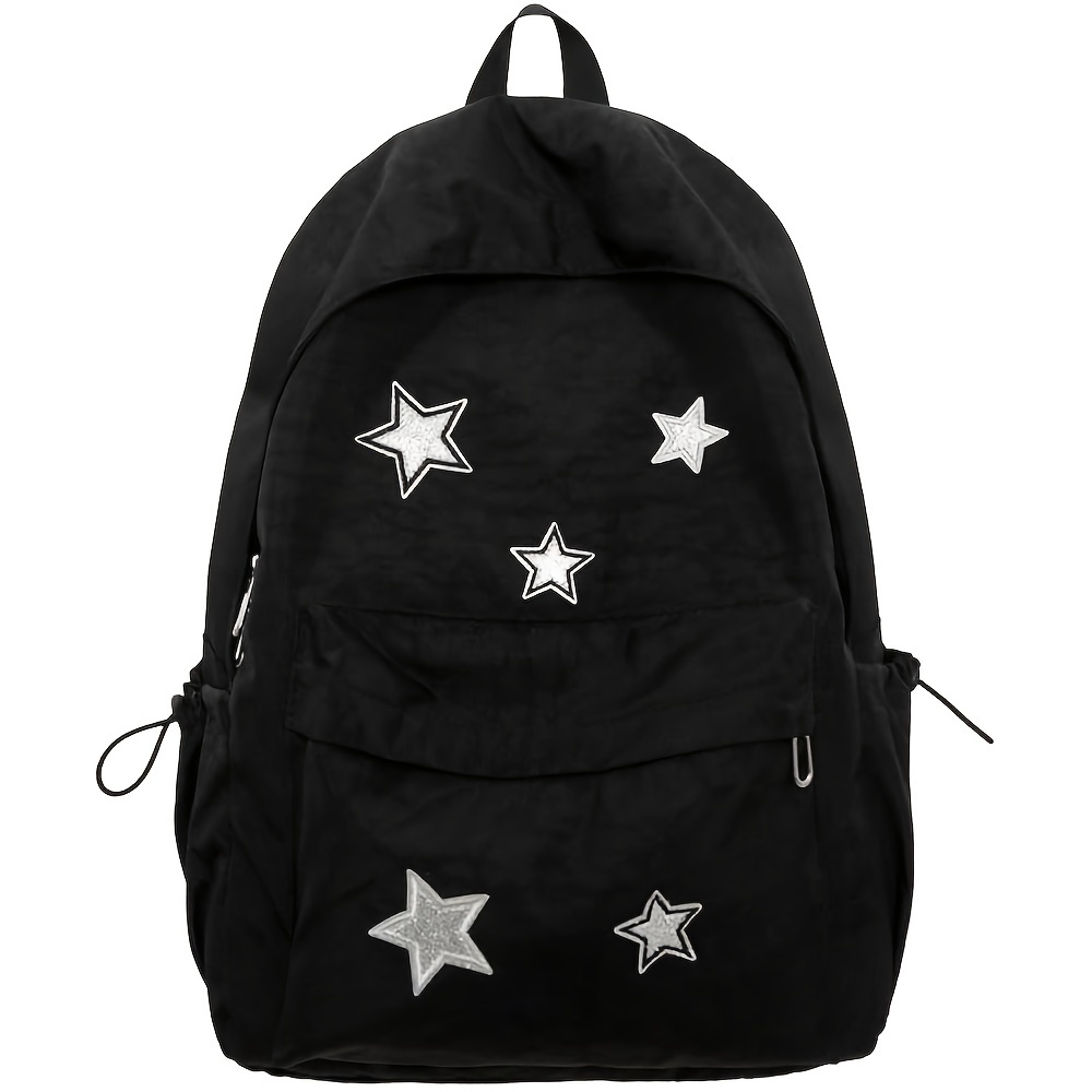 TEMU 1 Cute Star-decorated Backpack, Fashionable Shoulder Bag For Back-to- Season, Travel And Commuting Laptop Bag (no Pendant Included)