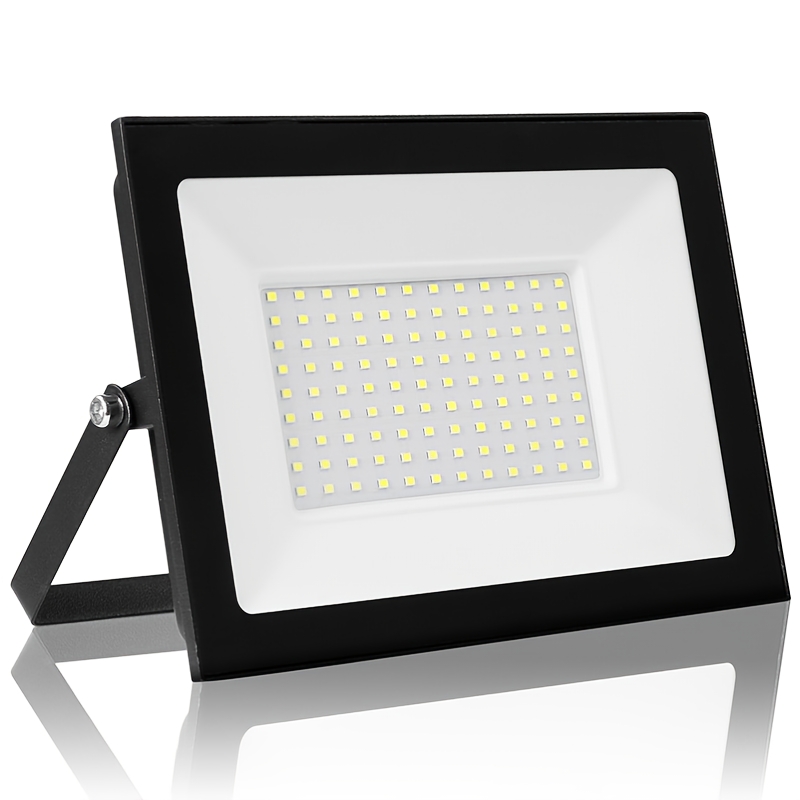TEMU 2-pack 100w Led Floodlights | 6500k Daylight White Light, Frameless Design, High-quality Shatterproof Tempered Glass, Aluminum Heat Dissipation