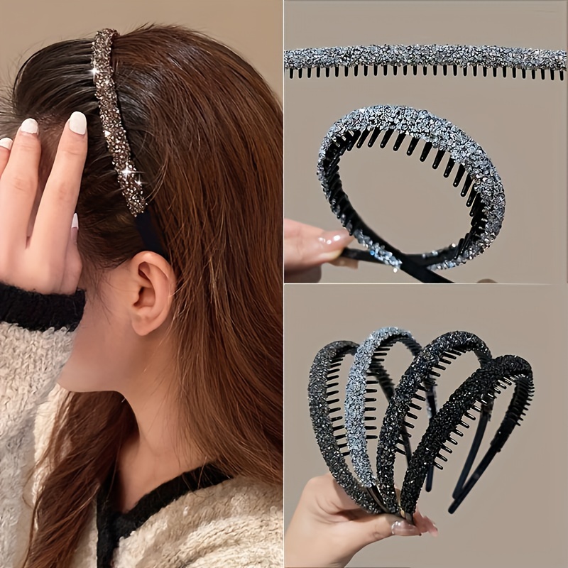 

1/2/3pcs/set New Diamonds Hairband Headband For Women With Teeth Non-slip Designer Hiar Hoop Fashion Hair Accessories Headwear