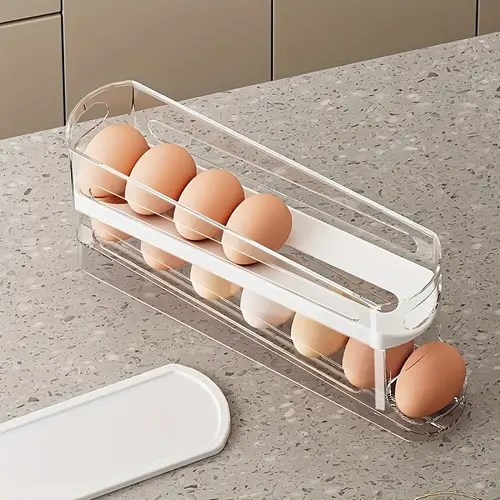 double layer storage box for fridge clear durable washable pe material space saving organizer with multiple compartments ideal for home kitchen organization egg holder for refrigerator